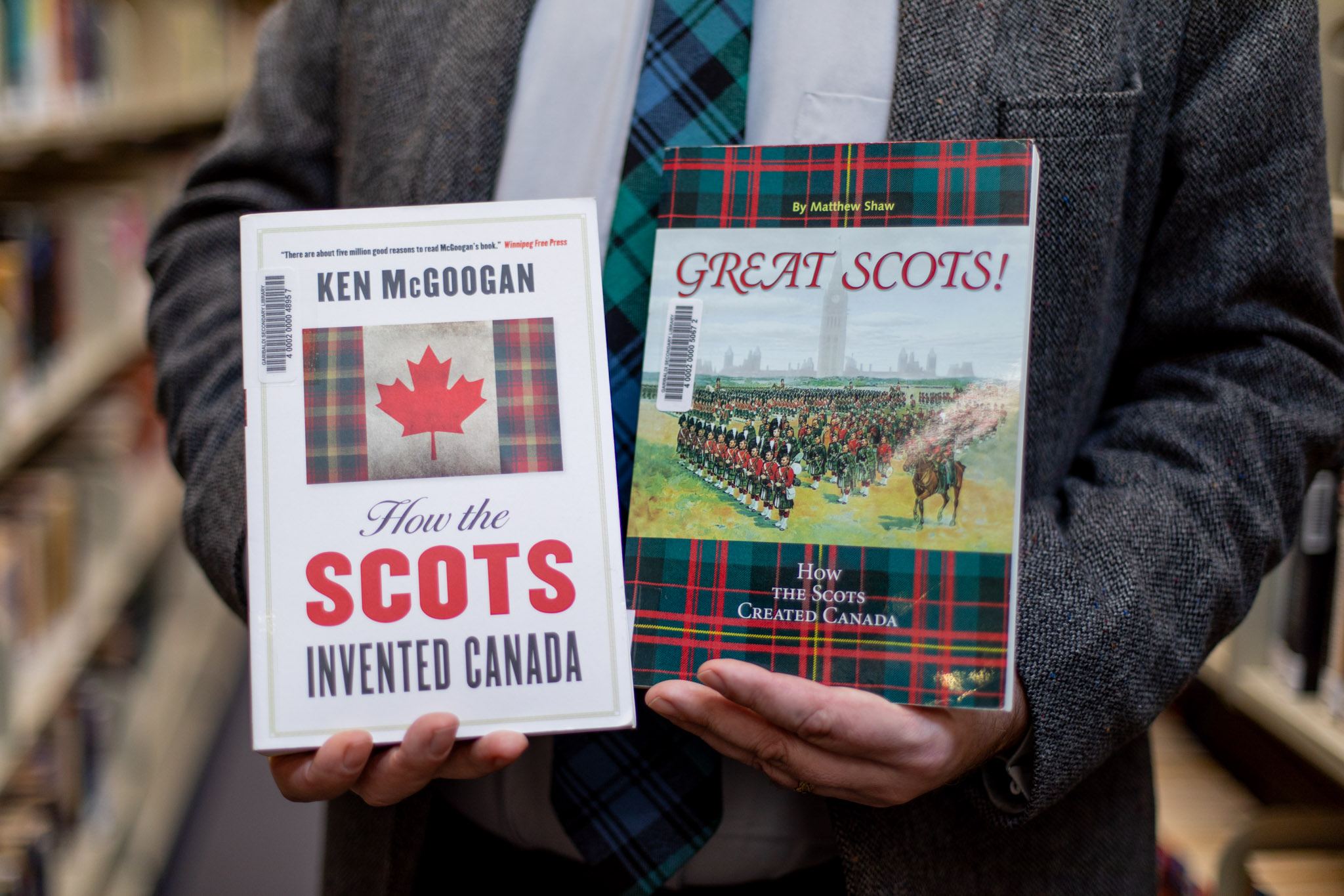 The books "Great Scots!: How the Scots Created Canada" and "How the Scots Invented Canada."