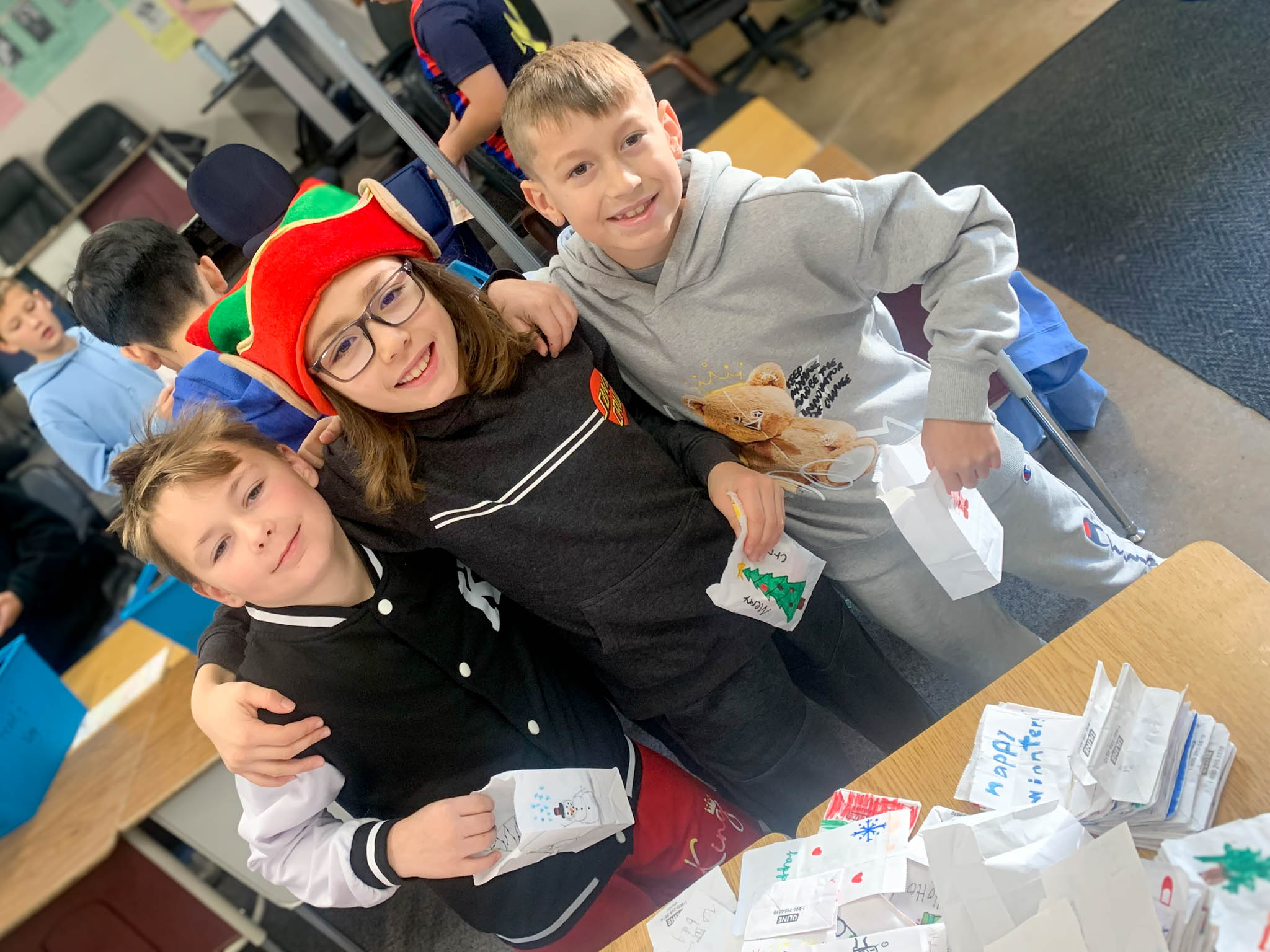 Kanaka Creek Elementary students put together treat bags for the community.