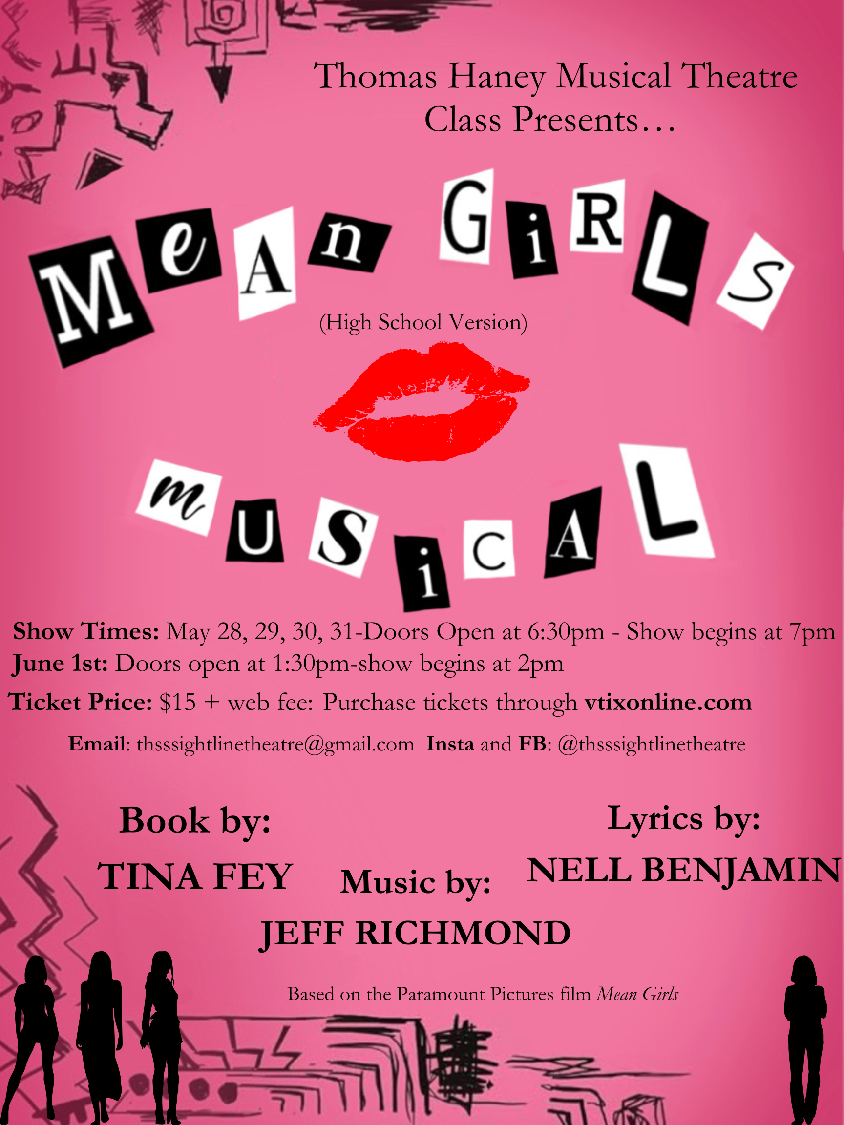 Poster for Thomas Haney Secondary's presentation of "Mean Girls (High School Version)" musical.